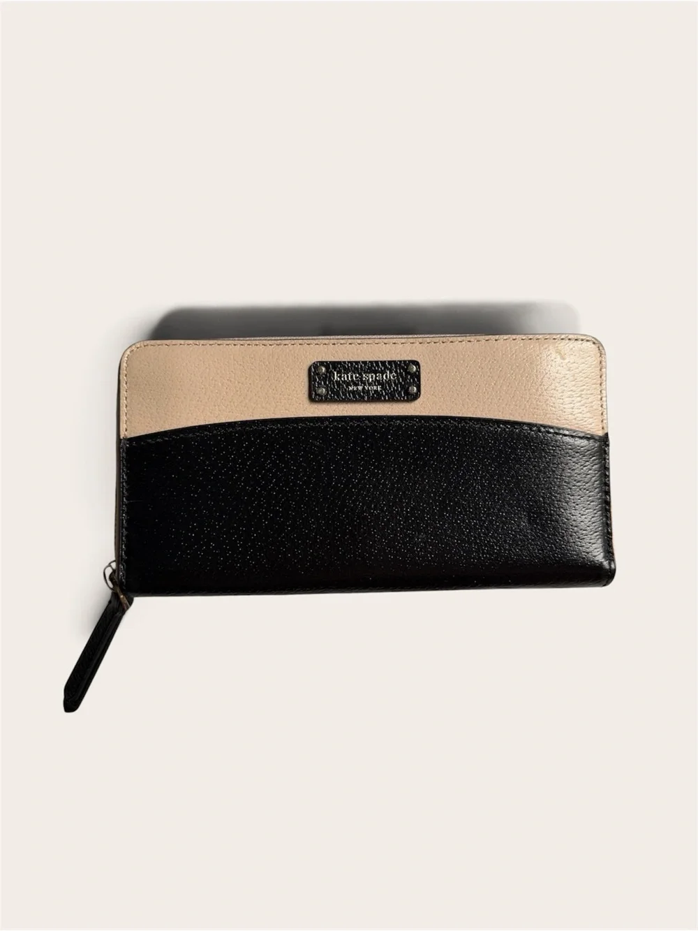 Kate Spade Jeanne Large Continental Wallet Black Beige NWT